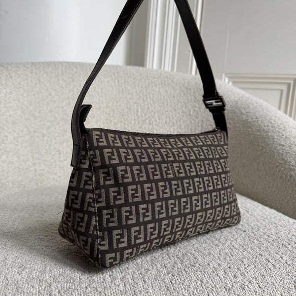 Fendi Zucchino Brown Shoulder Bag