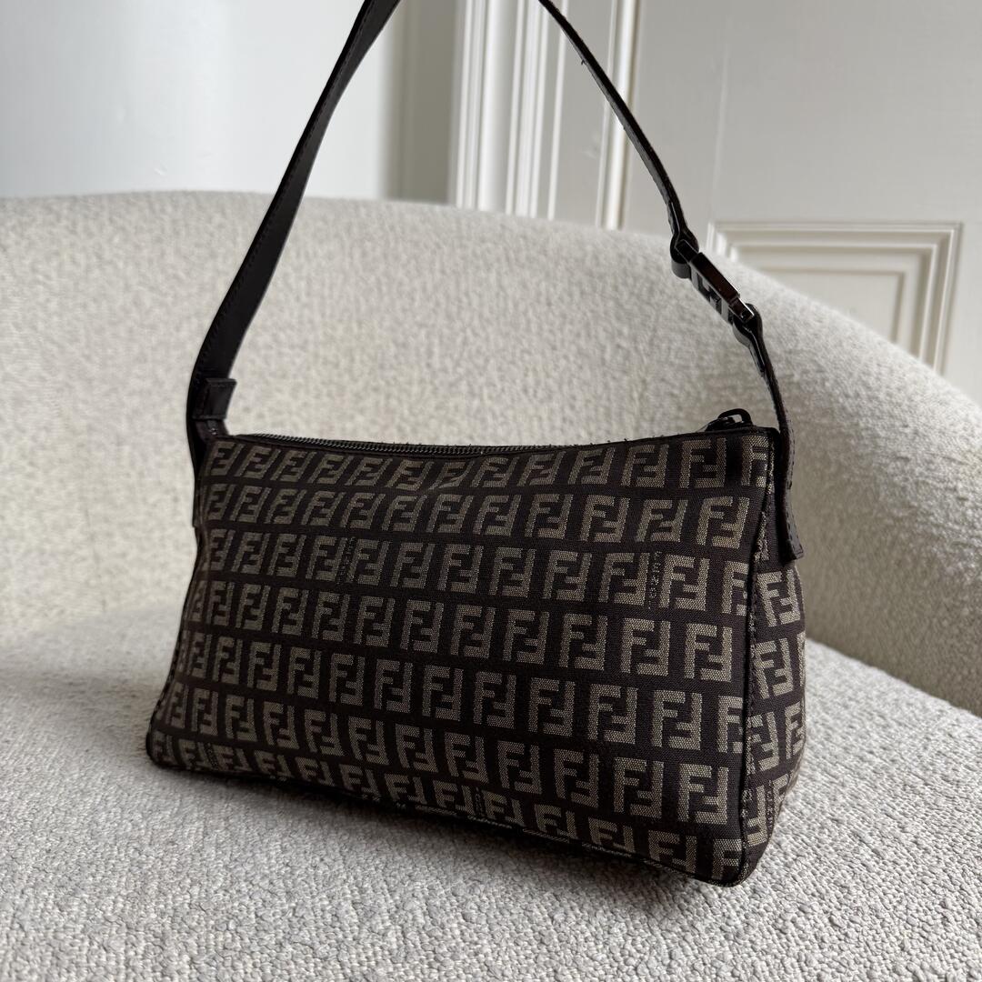 Fendi Zucchino Brown Shoulder Bag