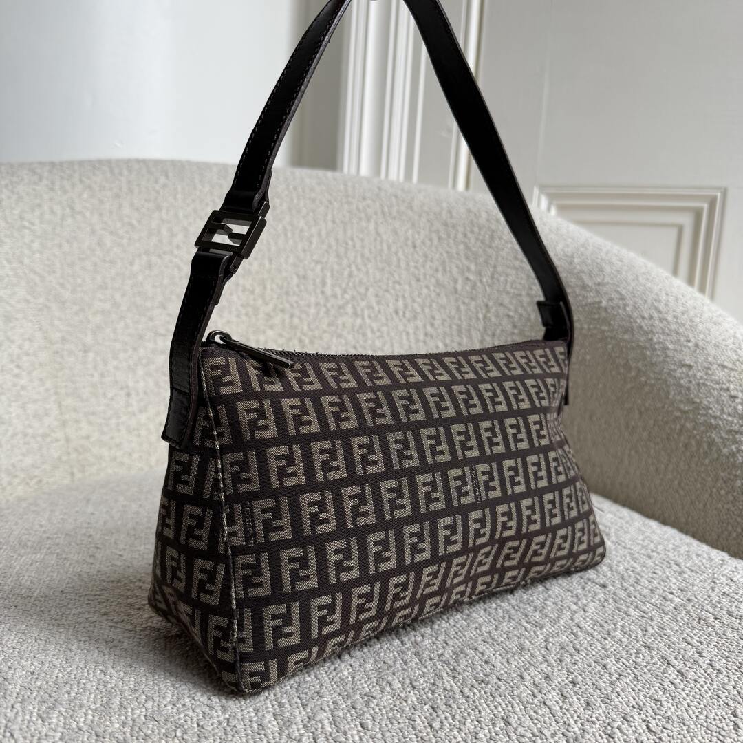 Fendi Zucchino Brown Shoulder Bag