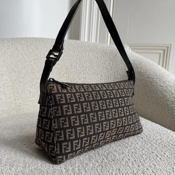 Fendi Zucchino Brown Shoulder Bag