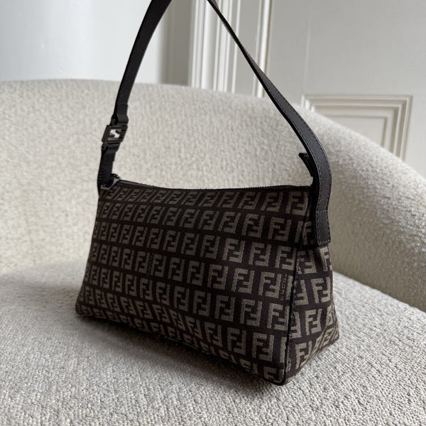 Fendi Zucchino Brown Shoulder Bag