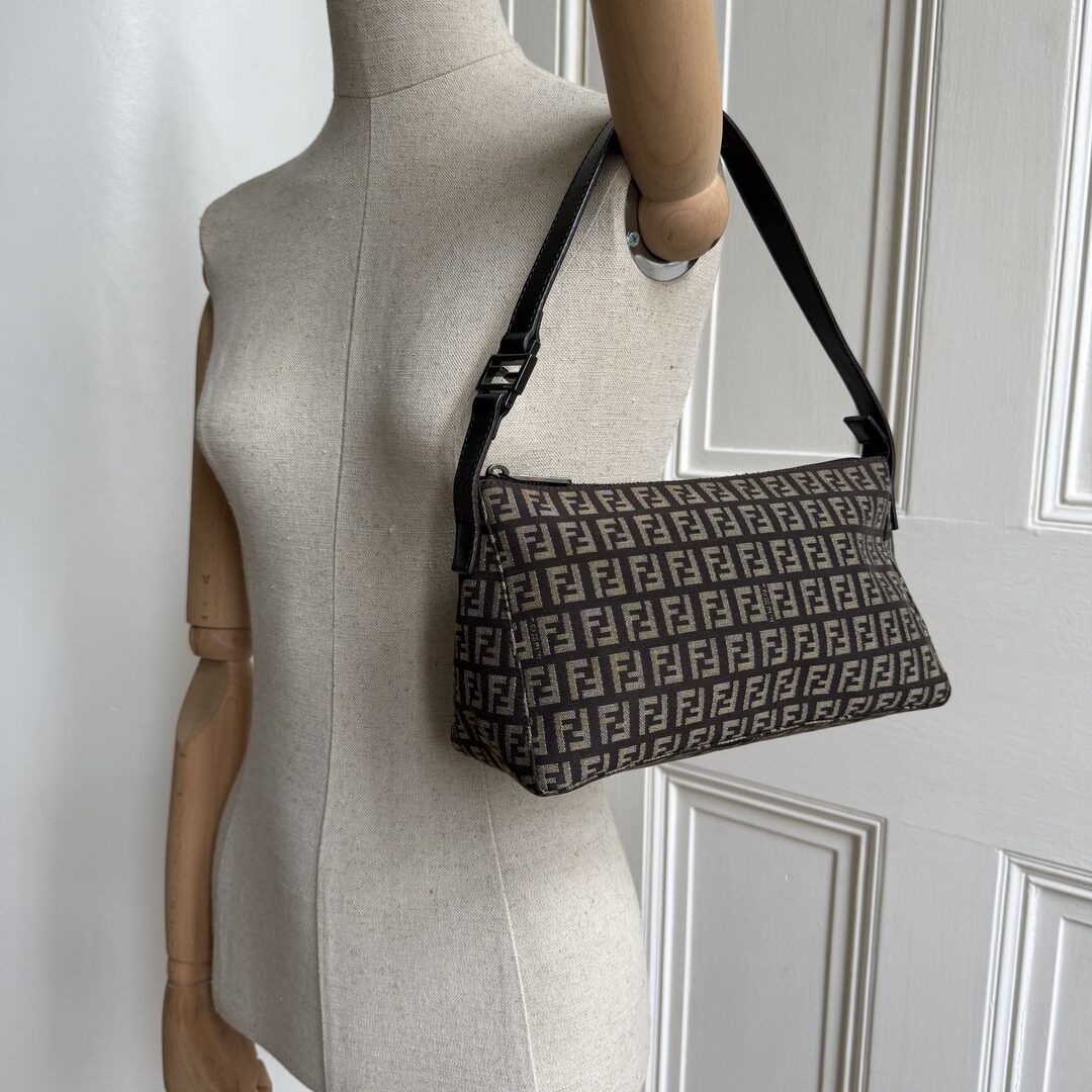 Fendi Zucchino Brown Shoulder Bag