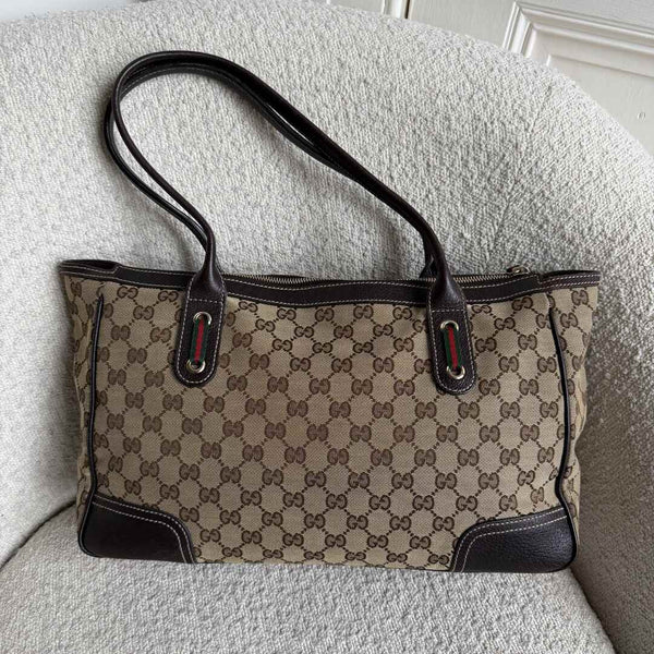 Gucci GG Canvas Princy Brown Shoulder Bag