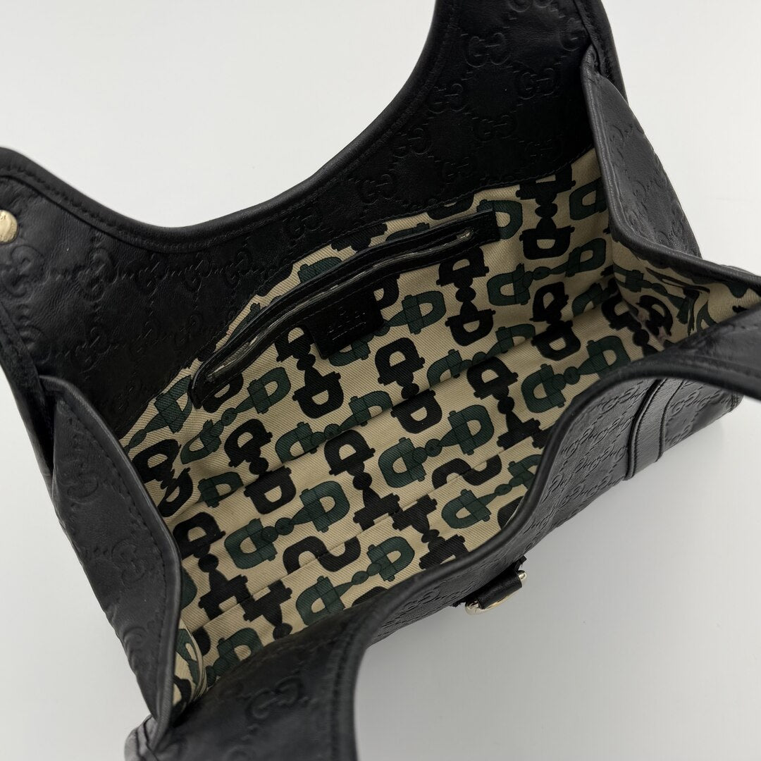 Gucci Guccissima Jackie Leather Black Shoulder Bag