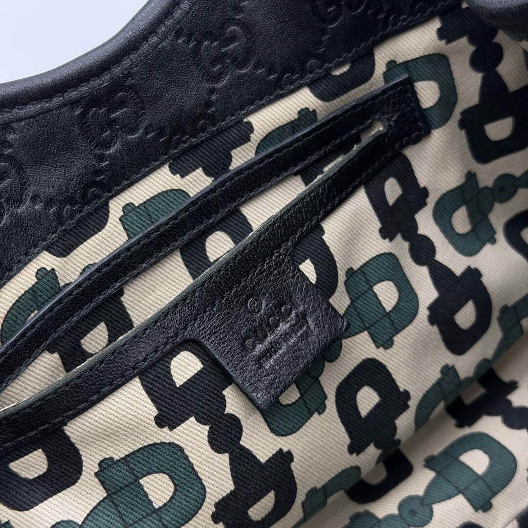 Gucci Guccissima Jackie Leather Black Shoulder Bag