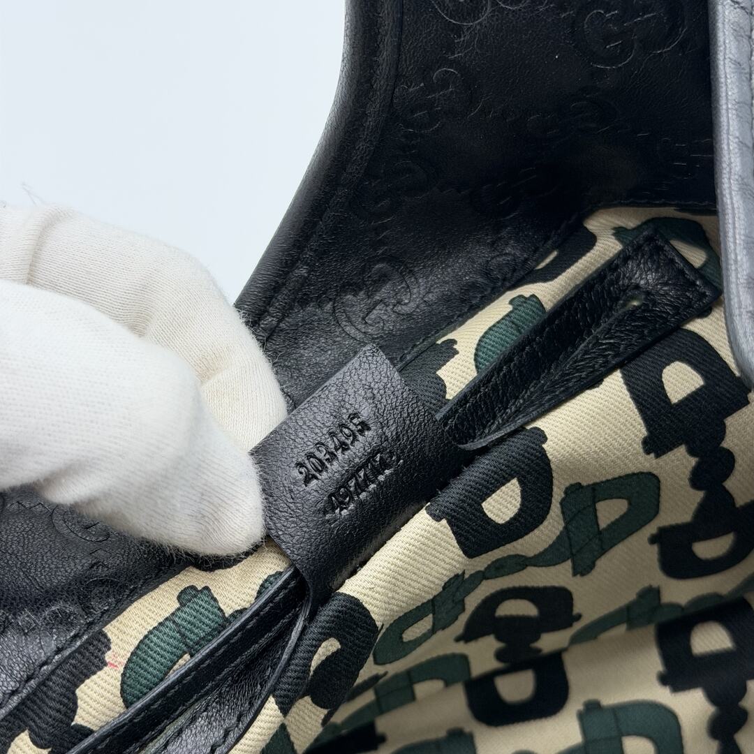 Gucci Guccissima Jackie Leather Black Shoulder Bag