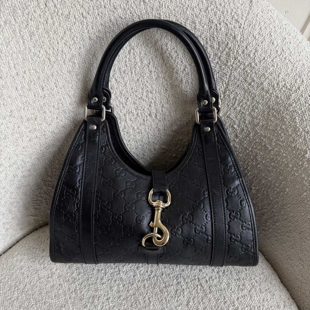 Gucci Guccissima Jackie Leather Black Shoulder Bag