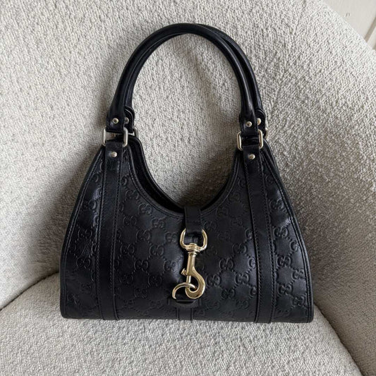 Gucci Guccissima Jackie Leather Black Shoulder Bag
