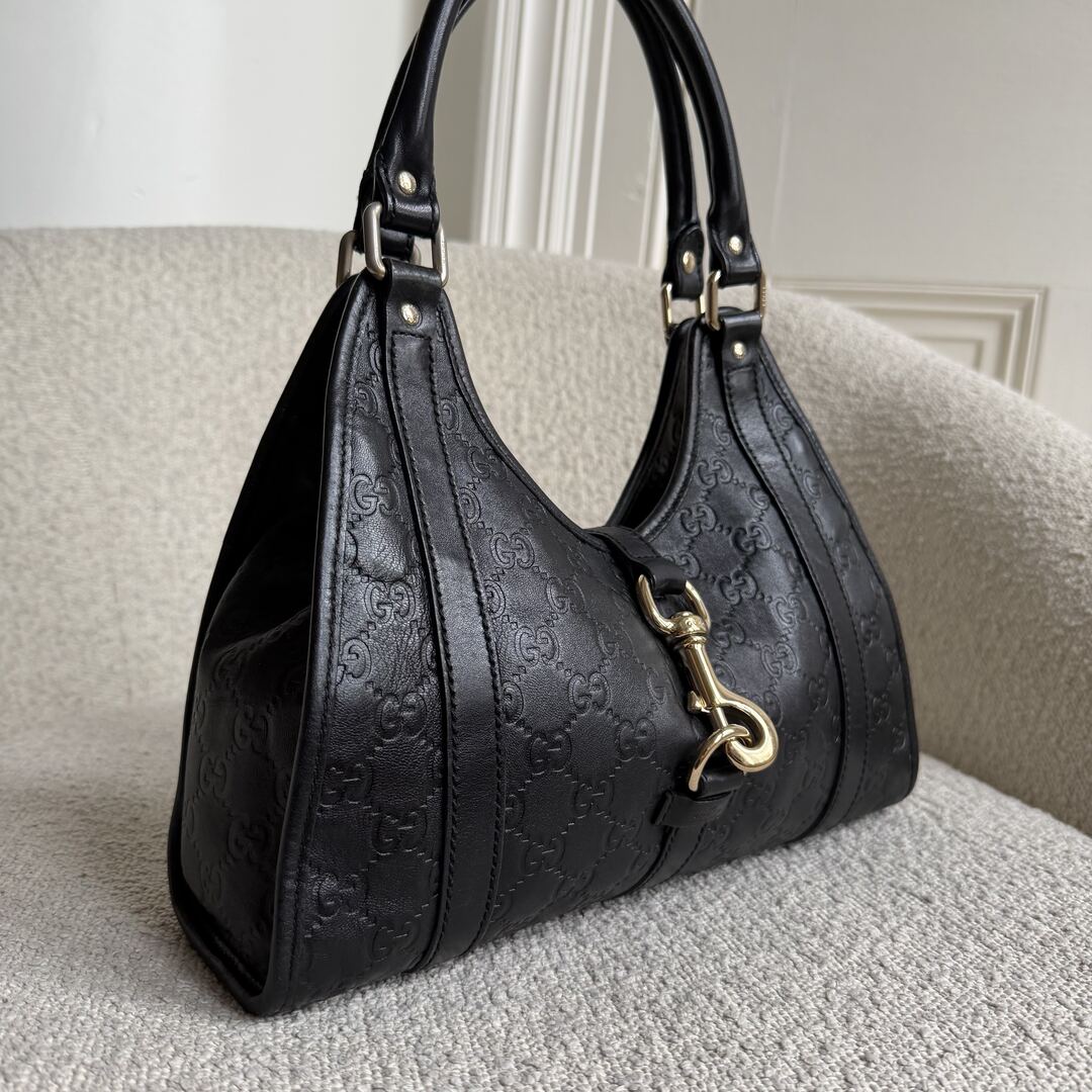 Gucci Guccissima Jackie Leather Black Shoulder Bag