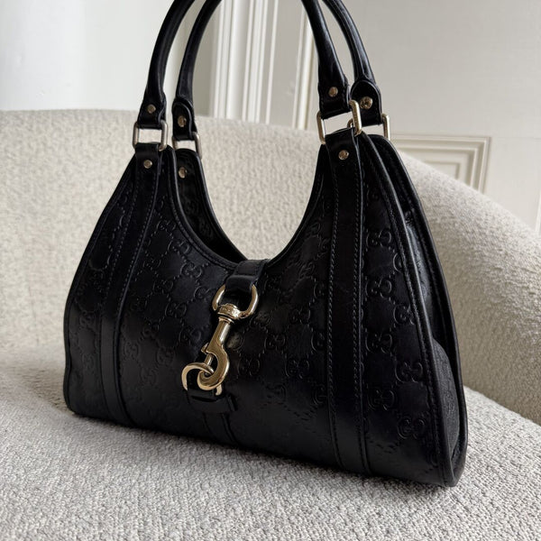 Gucci Guccissima Jackie Leather Black Shoulder Bag