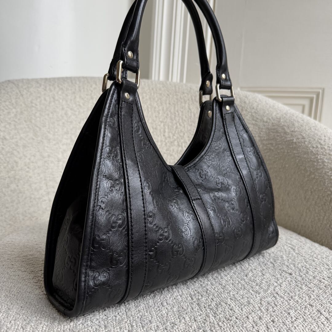 Gucci Guccissima Jackie Leather Black Shoulder Bag