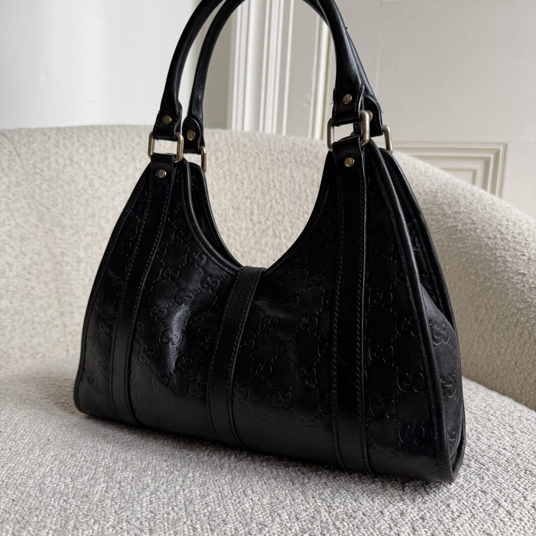 Gucci Guccissima Jackie Leather Black Shoulder Bag
