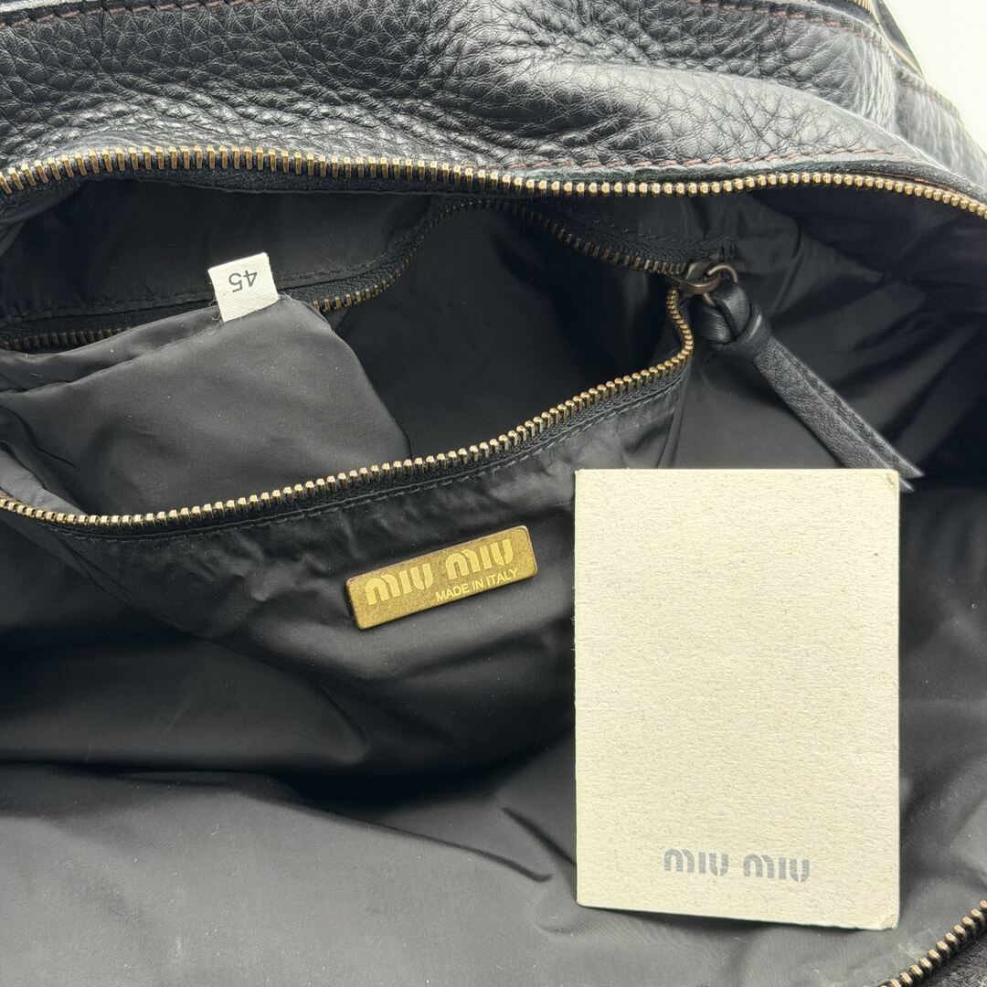 Archive Miu Miu Black Leather Shoulder Bag