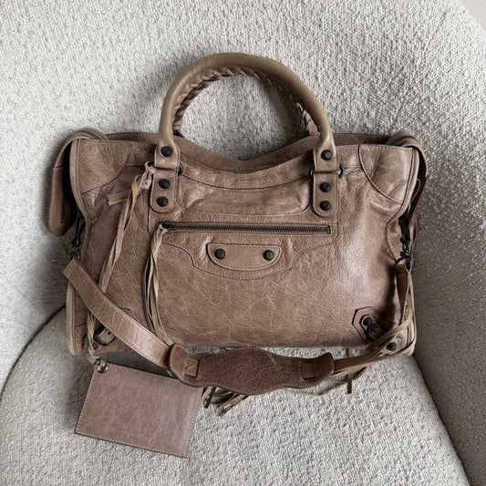 2010 Balenciaga The City Leather Mocha Brown Handbag
