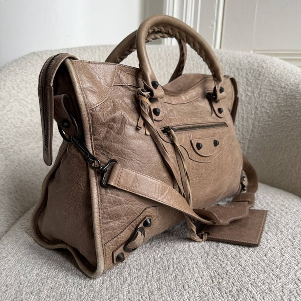 2010 Balenciaga The City Leather Mocha Brown Handbag