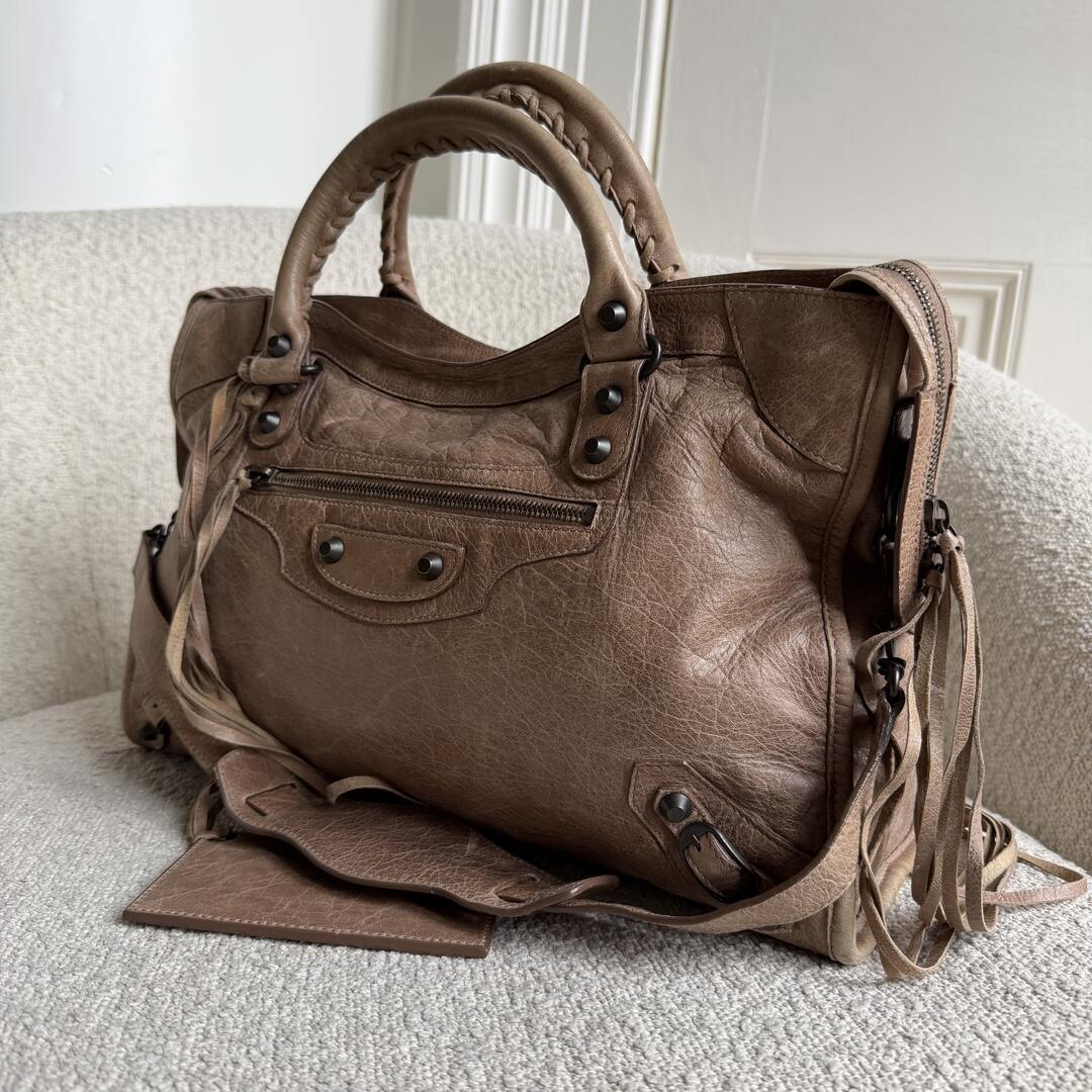 2010 Balenciaga The City Leather Mocha Brown Handbag