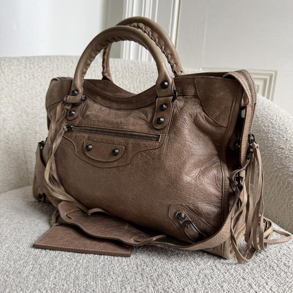 2010 Balenciaga The City Leather Mocha Brown Handbag