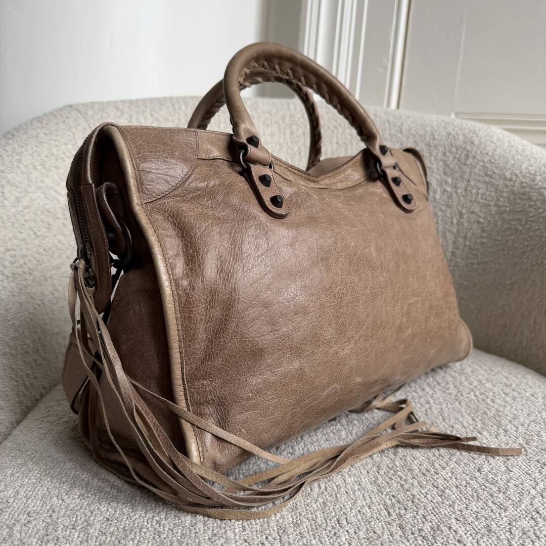 2010 Balenciaga The City Leather Mocha Brown Handbag