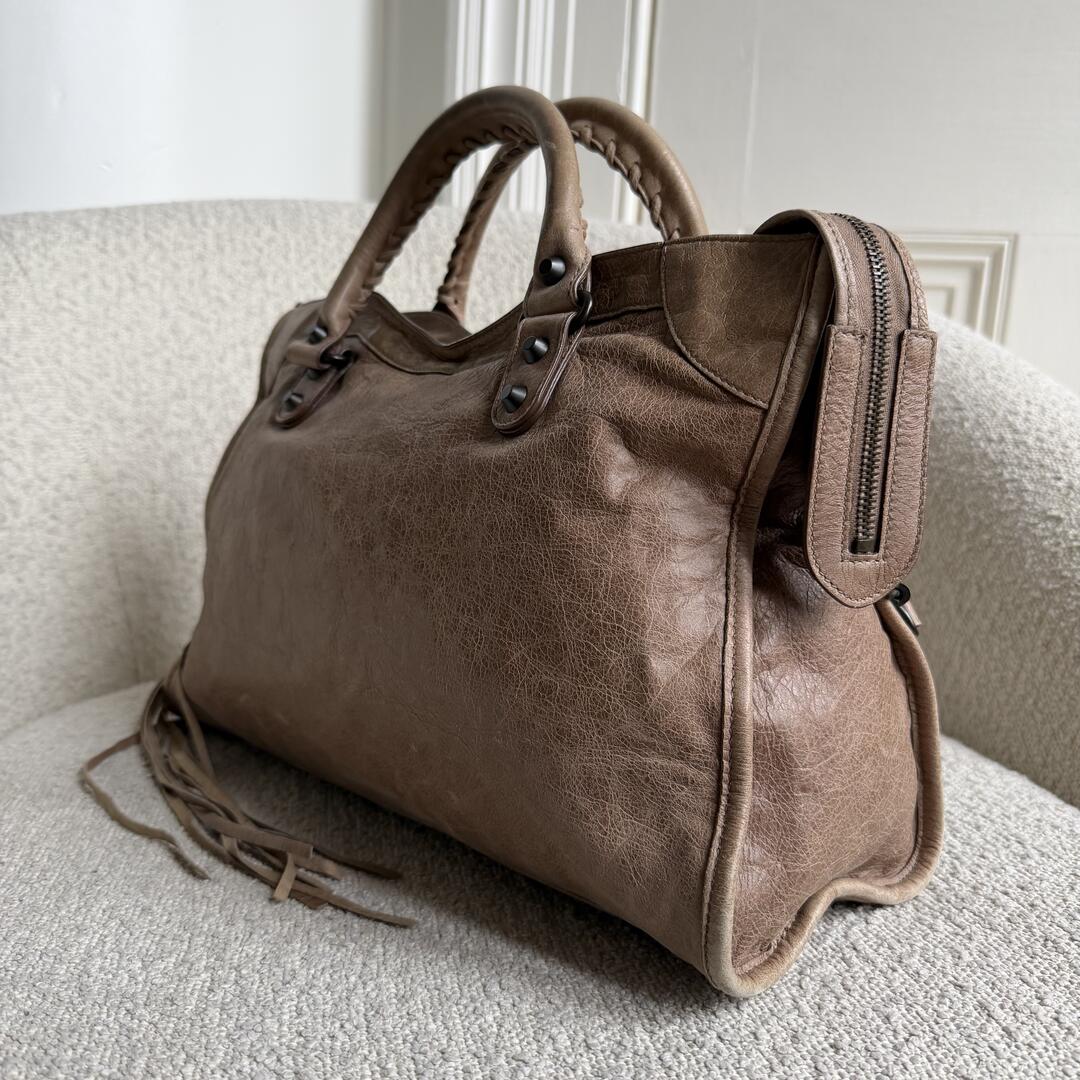 2010 Balenciaga The City Leather Mocha Brown Handbag