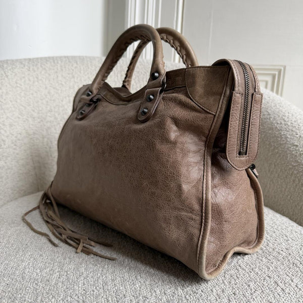 2010 Balenciaga The City Leather Mocha Brown Handbag