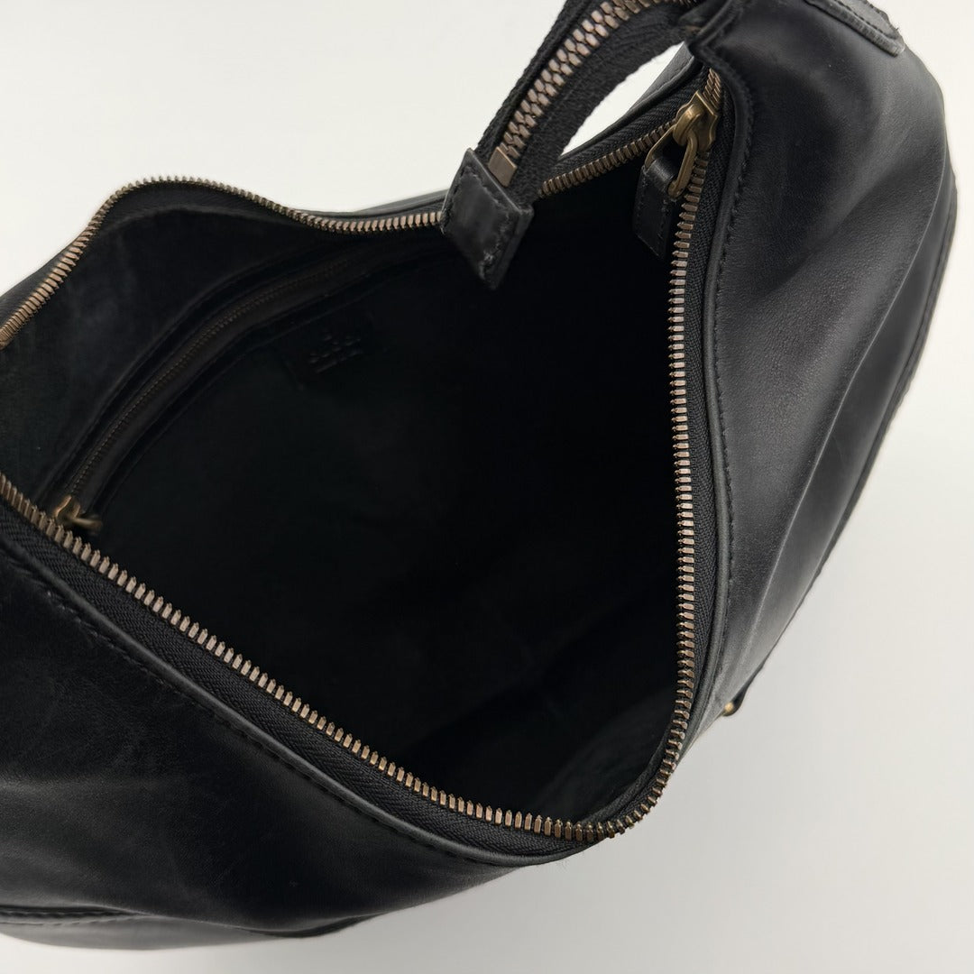 Gucci Hobo Reins Black Leather Shoulder Bag