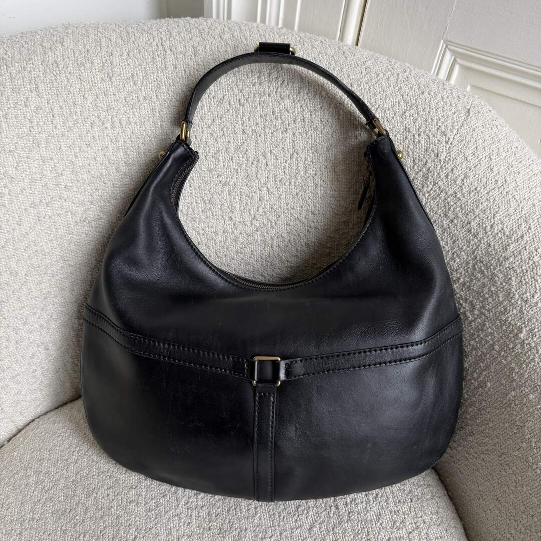Gucci Hobo Reins Black Leather Shoulder Bag