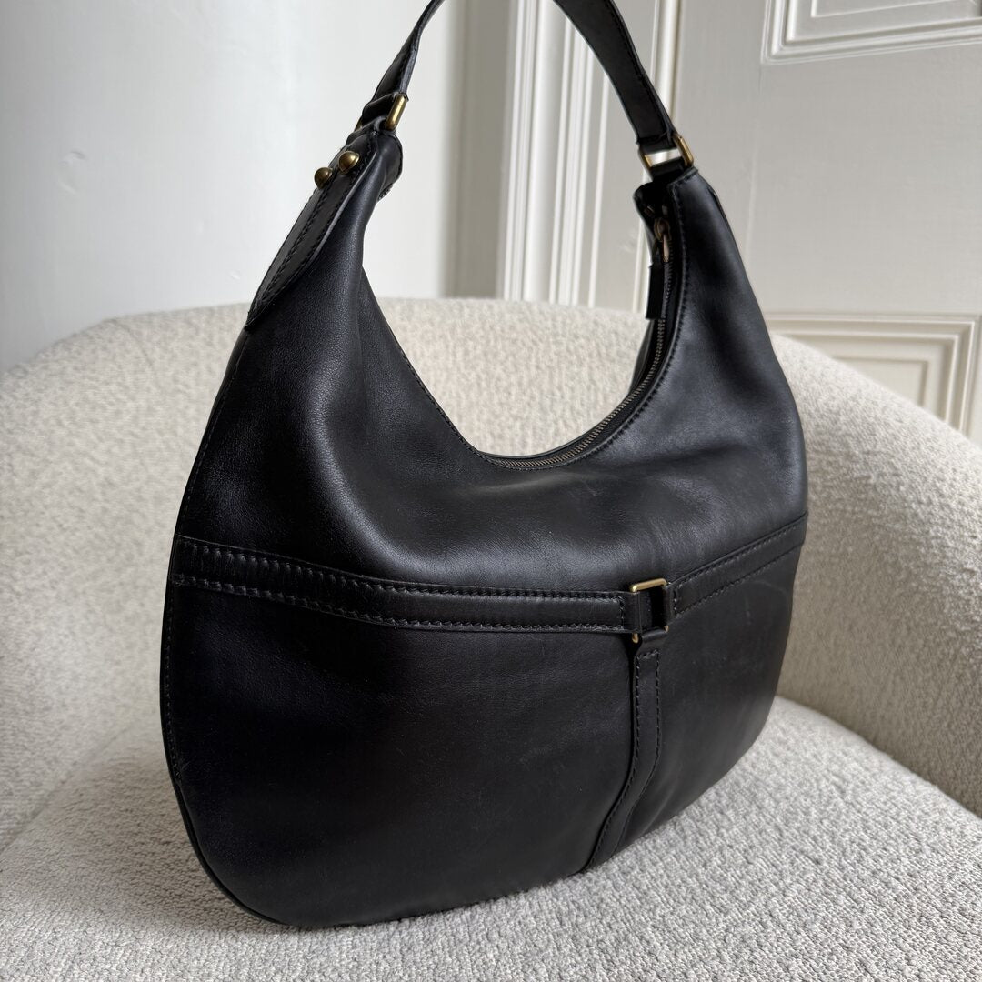 Gucci Hobo Reins Black Leather Shoulder Bag