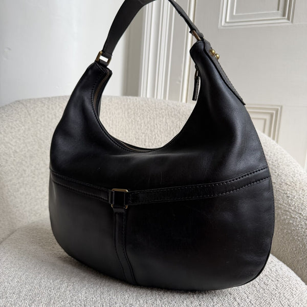 Gucci Hobo Reins Black Leather Shoulder Bag