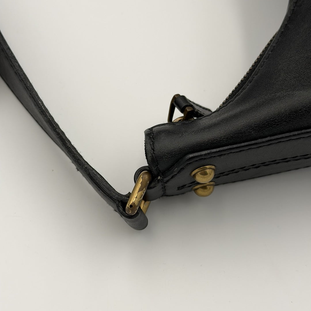 Gucci Hobo Reins Black Leather Shoulder Bag