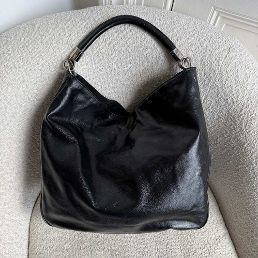 Yves Saint Laurent Roady Hobo Leather Black Shoulder Bag