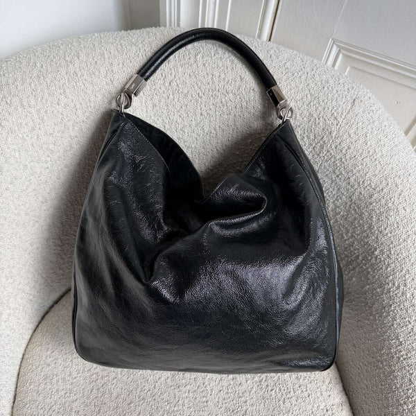 Yves Saint Laurent Roady Hobo Leather Black Shoulder Bag