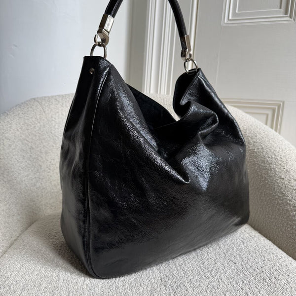 Yves Saint Laurent Roady Hobo Leather Black Shoulder Bag