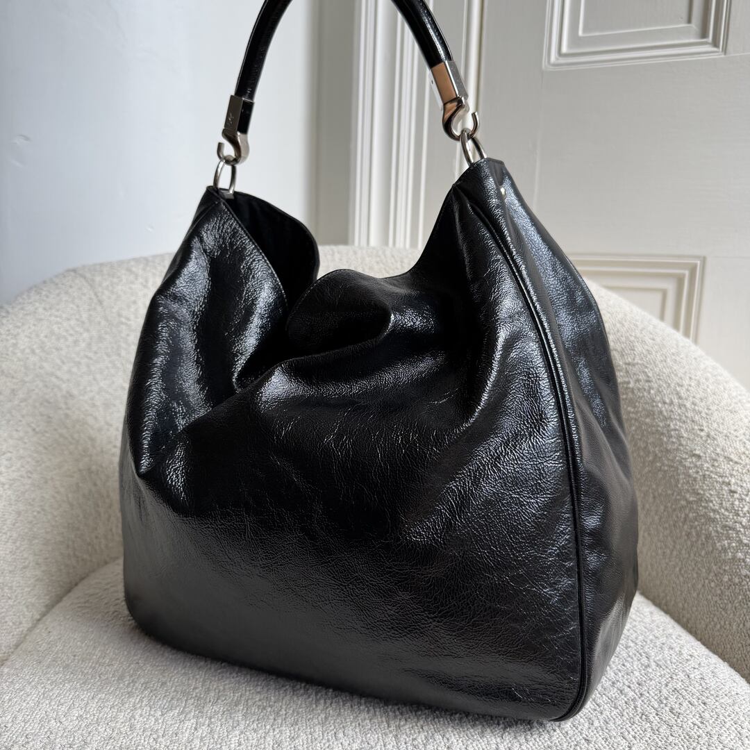 Yves Saint Laurent Roady Hobo Leather Black Shoulder Bag