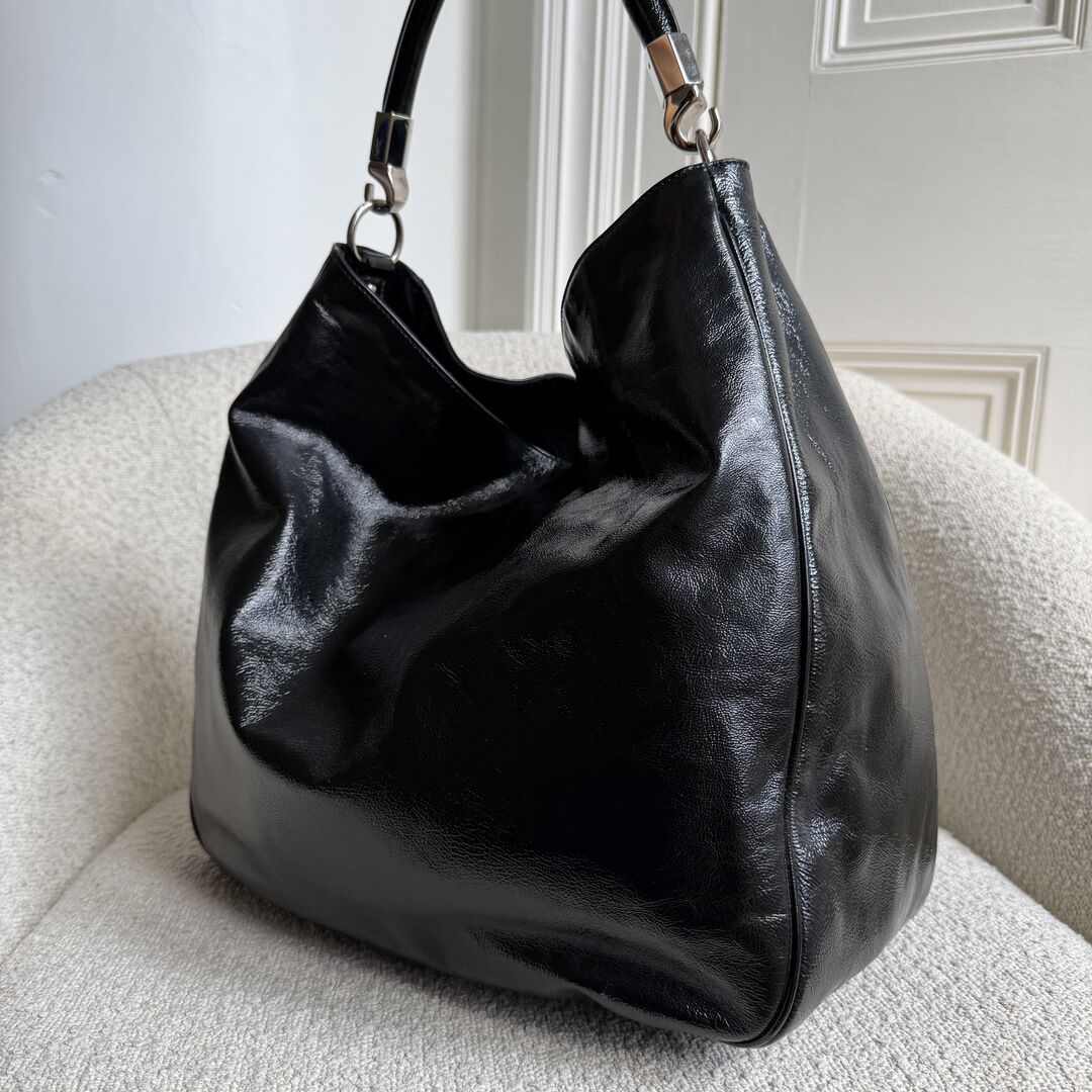 Yves Saint Laurent Roady Hobo Leather Black Shoulder Bag