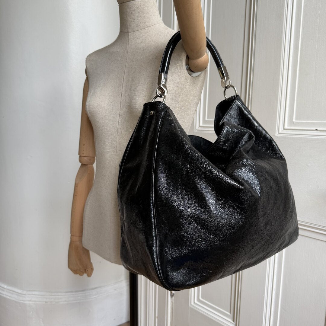 Yves Saint Laurent Roady Hobo Leather Black Shoulder Bag