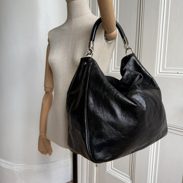 Yves Saint Laurent Roady Hobo Leather Black Shoulder Bag
