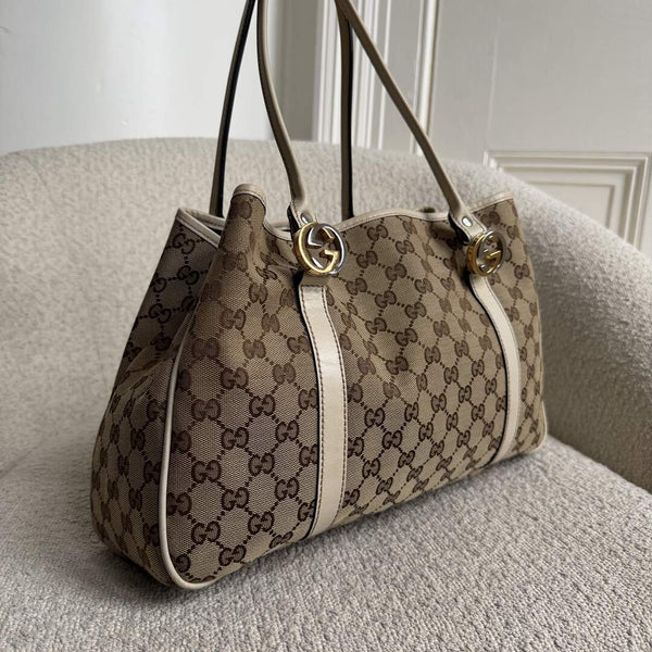 Gucci GG White Twins Tote Bag