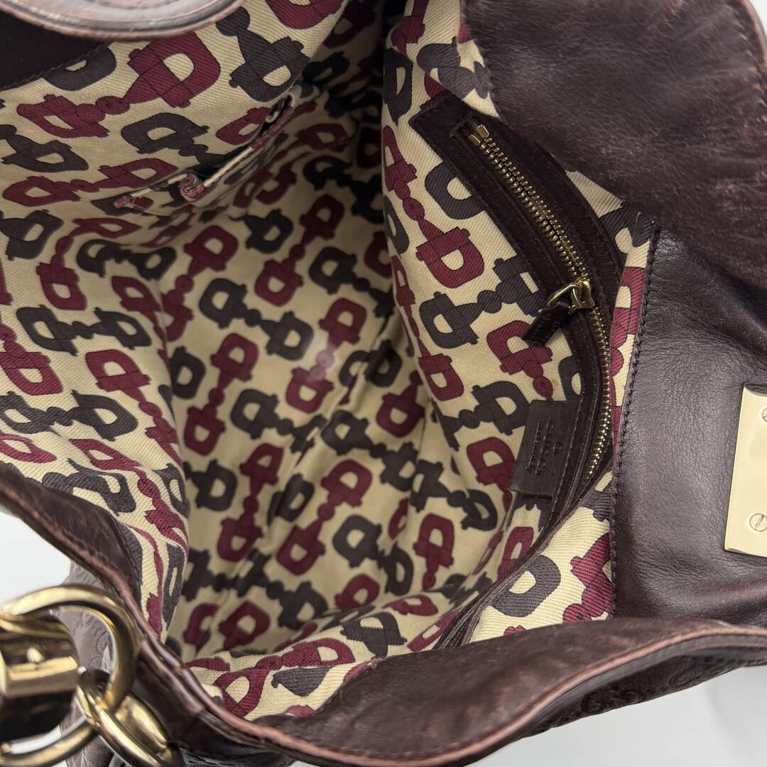 Gucci Indy Guccissima Brown Leather Shoulder Bag