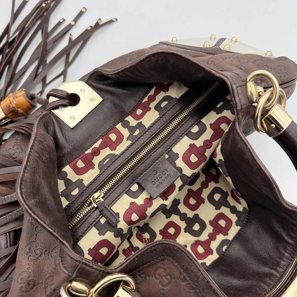 Gucci Indy Guccissima Brown Leather Shoulder Bag