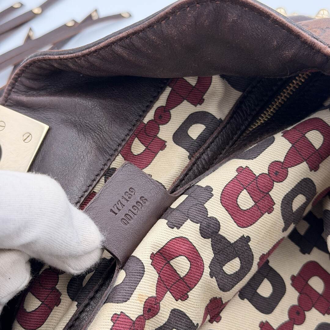 Gucci Indy Guccissima Brown Leather Shoulder Bag