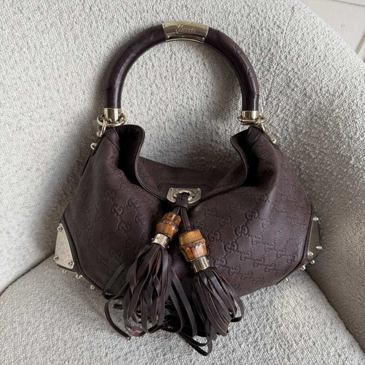Gucci Indy Guccissima Brown Leather Shoulder Bag