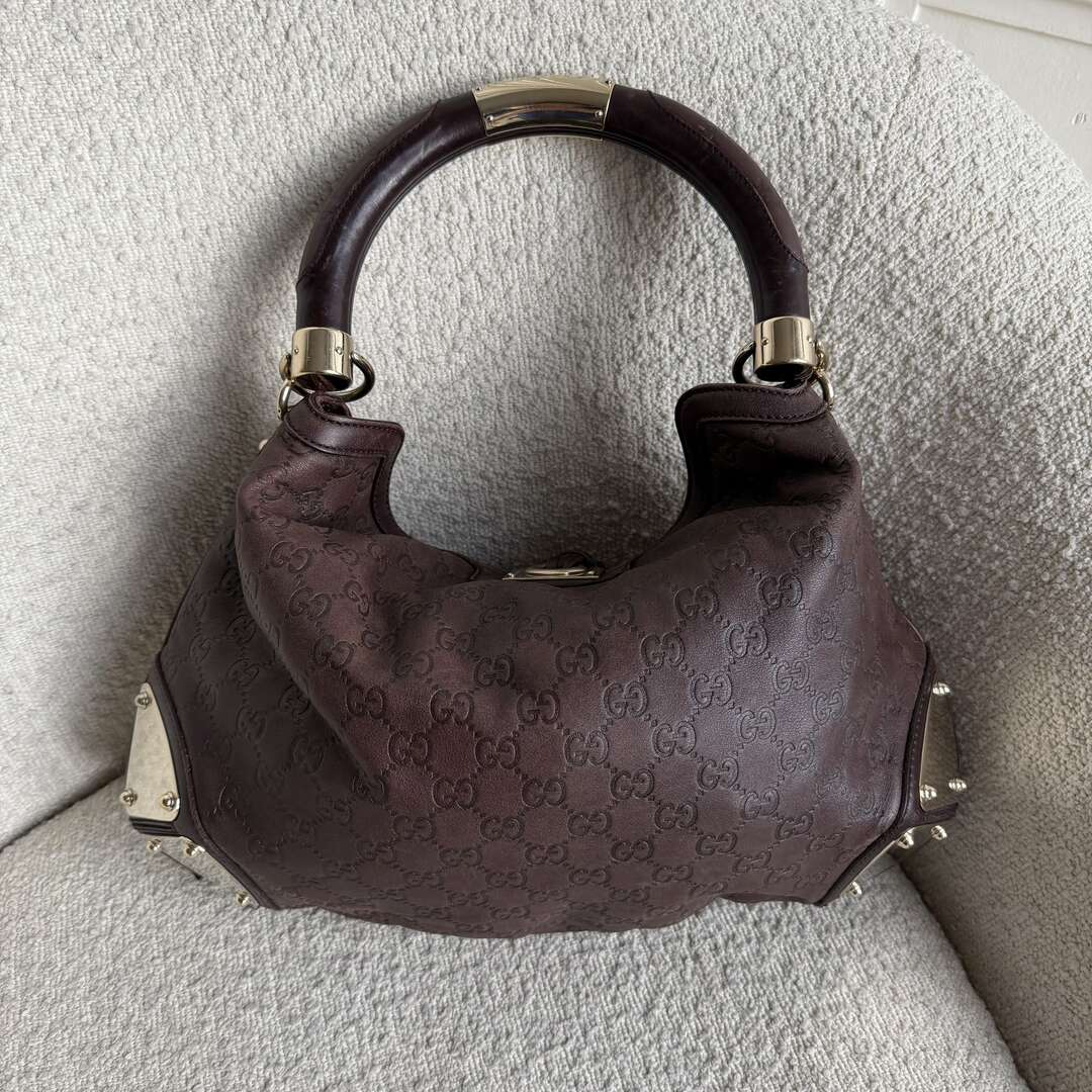 Gucci Indy Guccissima Brown Leather Shoulder Bag