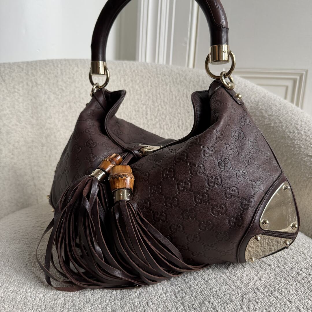 Gucci Indy Guccissima Brown Leather Shoulder Bag