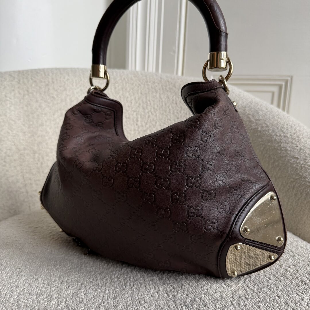 Gucci Indy Guccissima Brown Leather Shoulder Bag