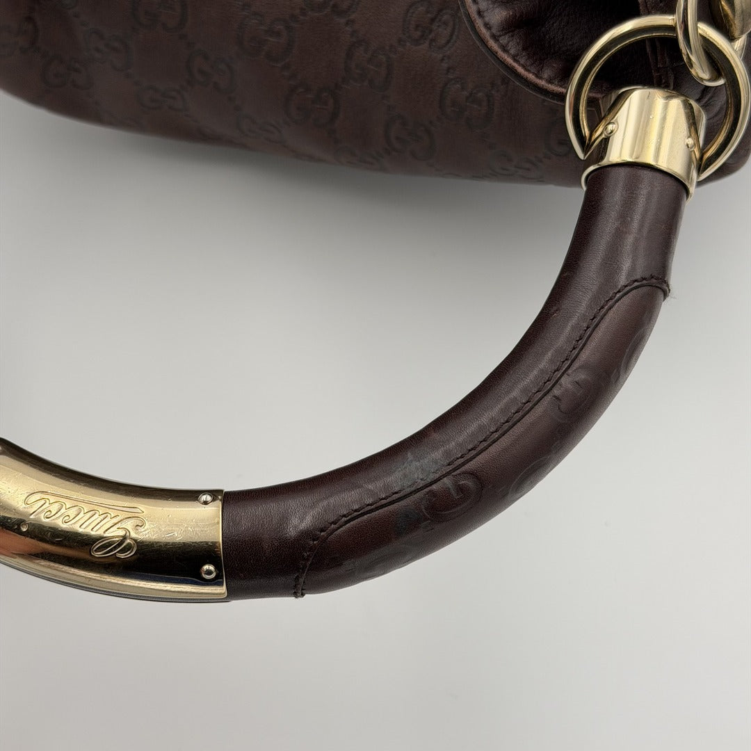 Gucci Indy Guccissima Brown Leather Shoulder Bag