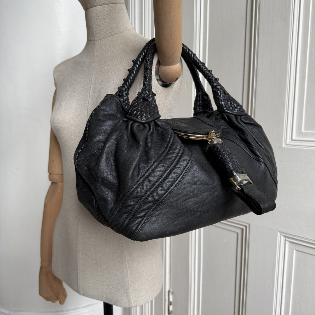 Fendi Spy Black Leather Handbag