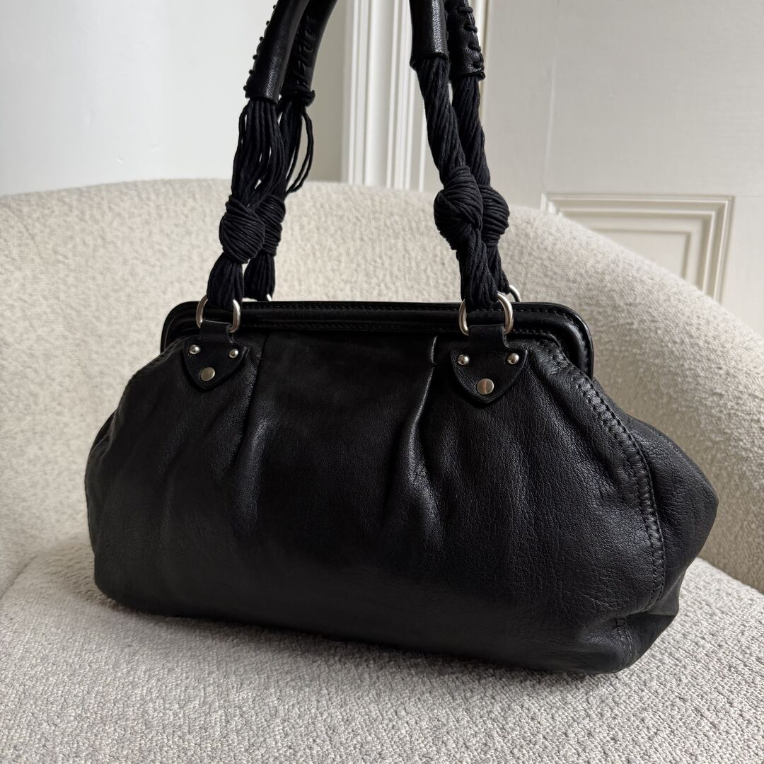 Miu Miu Vitello Leather Black Shoulder Bag