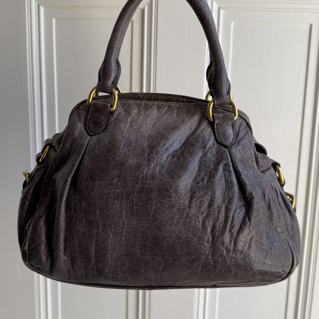 Miu Miu Charm Leather Purple Mini Handbag