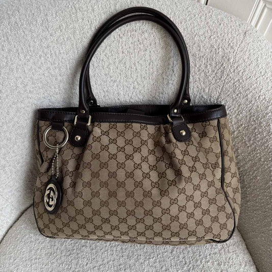 Gucci Monogram Sukey Black Tote Bag