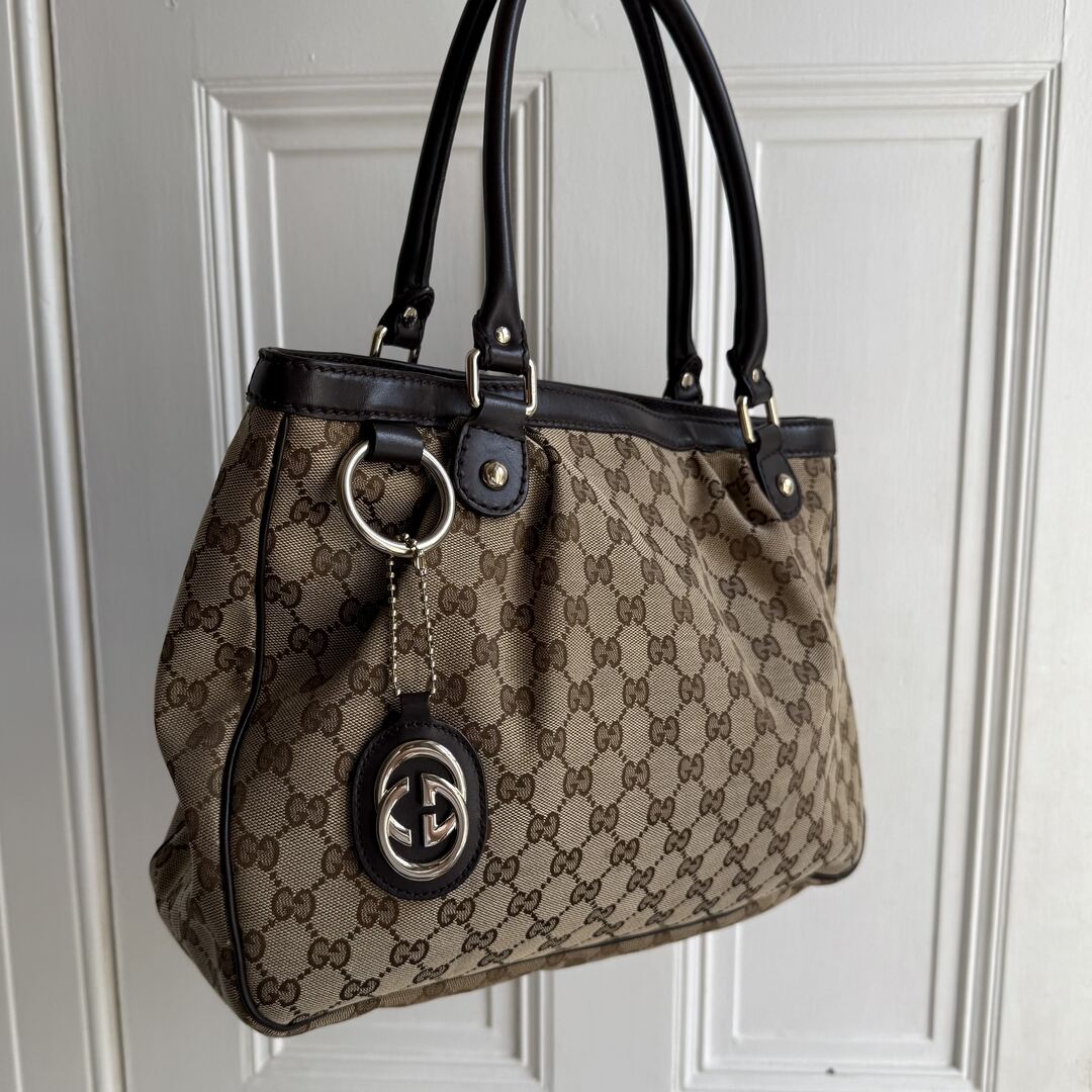 Gucci Monogram Sukey Black Tote Bag